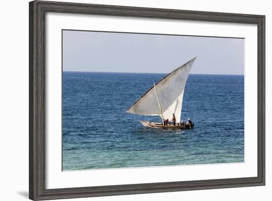 Dhow on Indian Ocean, Stone Town, Zanzibar, Tanzania-Alida Latham-Framed Photographic Print