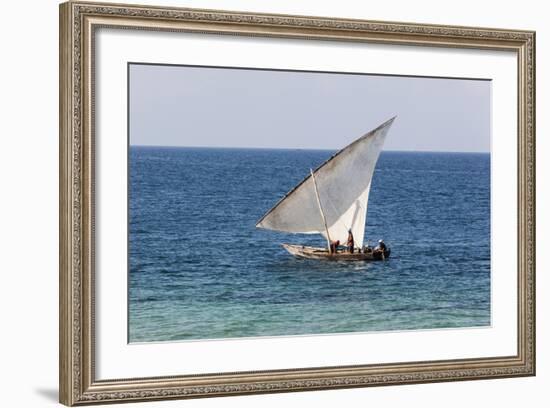 Dhow on Indian Ocean, Stone Town, Zanzibar, Tanzania-Alida Latham-Framed Photographic Print