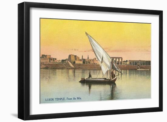 Dhow on the Nile by Luxor-null-Framed Art Print