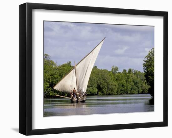 Dhow Sailing in Mangrove Channel, Lamu, Kenya-Alison Jones-Framed Photographic Print