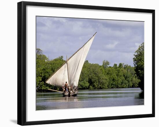 Dhow Sailing in Mangrove Channel, Lamu, Kenya-Alison Jones-Framed Photographic Print