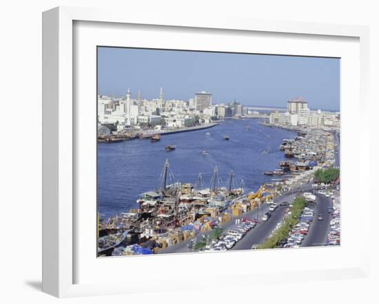 Dhow Wharves, Dubai Creek, Dubai, United Arab Emirates, Middle East-Anthony Waltham-Framed Photographic Print