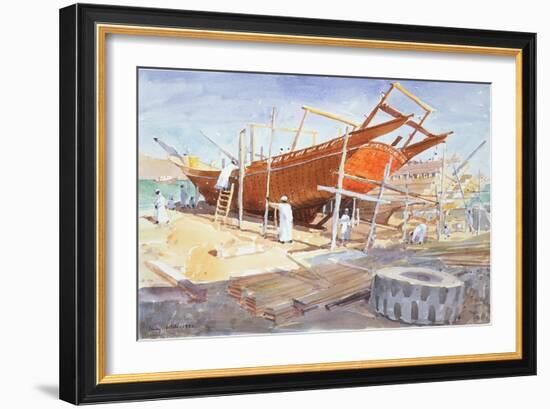 Dhow Yard, Sur, 1992-Lucy Willis-Framed Giclee Print