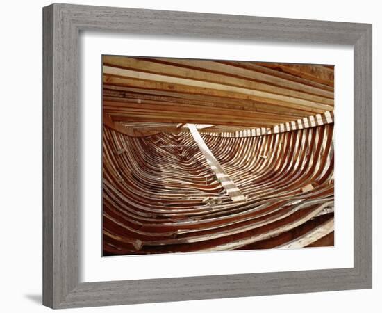 Dhows are still constructed using the traditional methods at Ajman wharf-Werner Forman-Framed Giclee Print