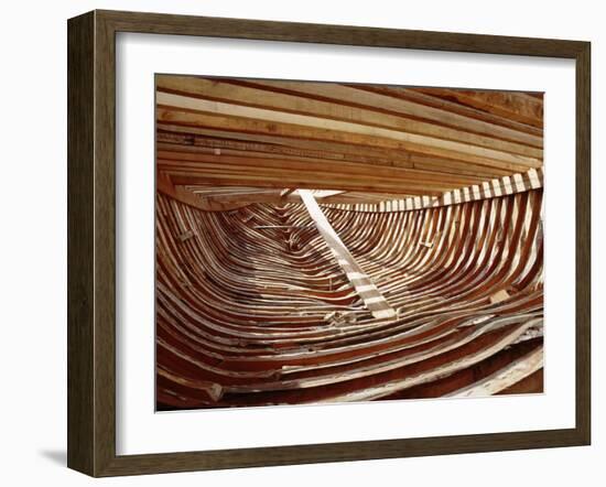 Dhows are still constructed using the traditional methods at Ajman wharf-Werner Forman-Framed Giclee Print