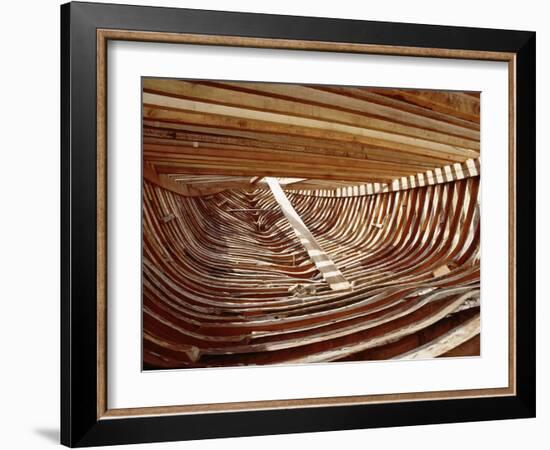 Dhows are still constructed using the traditional methods at Ajman wharf-Werner Forman-Framed Giclee Print