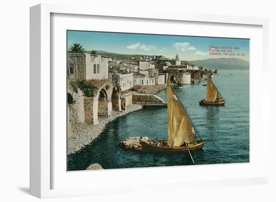 Dhows on Sea of Galilee, Isreal-null-Framed Art Print