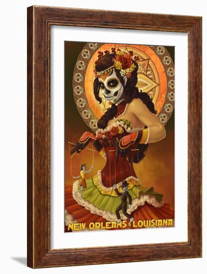 Dia De Los Muertos Marionettes - New Orleans, Louisiana-Lantern Press-Framed Art Print