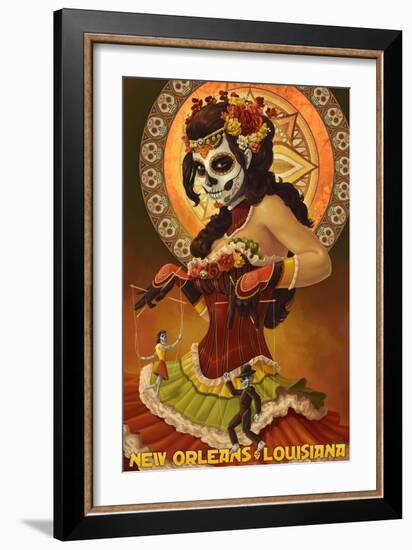 Dia De Los Muertos Marionettes - New Orleans, Louisiana-Lantern Press-Framed Art Print