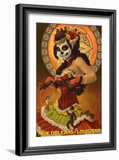 Dia De Los Muertos Marionettes - New Orleans, Louisiana-Lantern Press-Framed Art Print