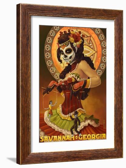 Dia De Los Muertos Marionettes - Savannah, Ga-Lantern Press-Framed Art Print