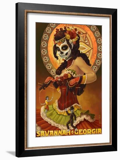 Dia De Los Muertos Marionettes - Savannah, Ga-Lantern Press-Framed Art Print