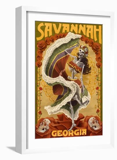 Dia De Los Muertos - Savannah, Georgia-Lantern Press-Framed Premium Giclee Print