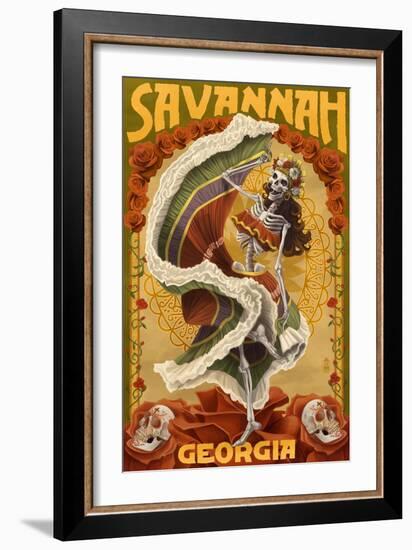 Dia De Los Muertos - Savannah, Georgia-Lantern Press-Framed Art Print