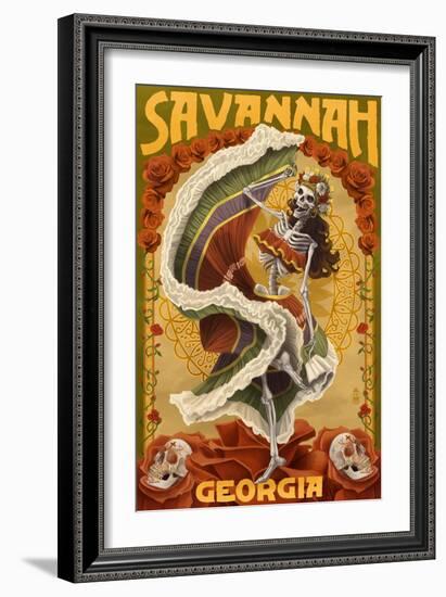 Dia De Los Muertos - Savannah, Georgia-Lantern Press-Framed Art Print