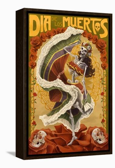 Dia De Los Muertos-Lantern Press-Framed Stretched Canvas