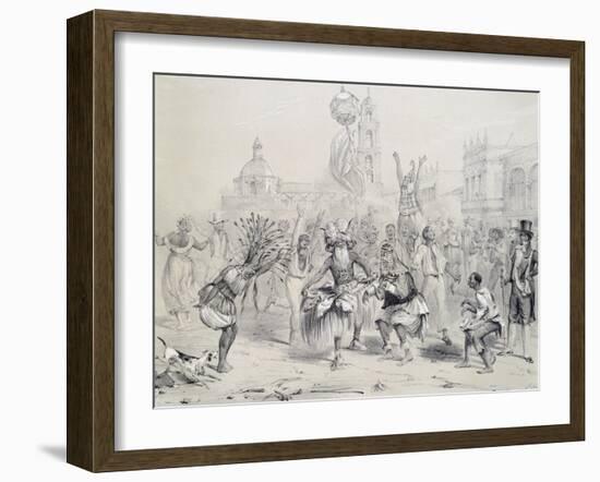 Dia De Reyes in Havana, Cuba 19th Century Engraving-Frederick George Cotman-Framed Giclee Print