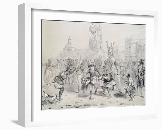 Dia De Reyes in Havana, Cuba 19th Century Engraving-Frederick George Cotman-Framed Giclee Print