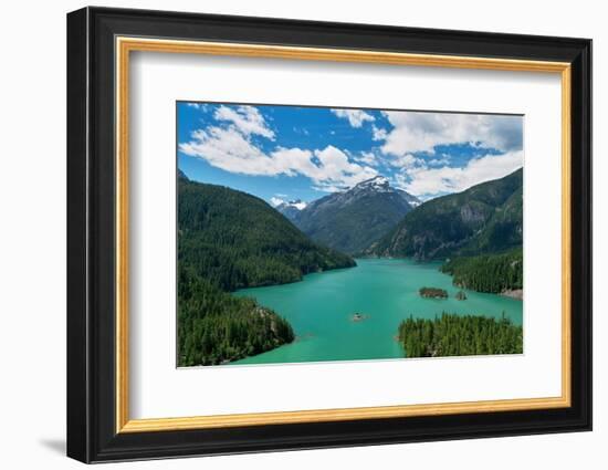 Diablo Lake and Davis Peak, Ross Lake National Recreation Area, North Cascades, Washington State-Alan Majchrowicz-Framed Photographic Print