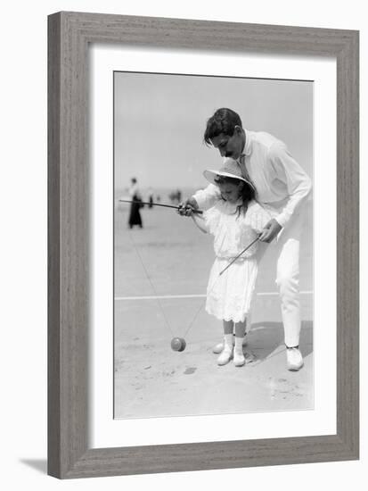 Diabolo, Learning with Papa, c.1900-Andrew Pitcairn-knowles-Framed Giclee Print