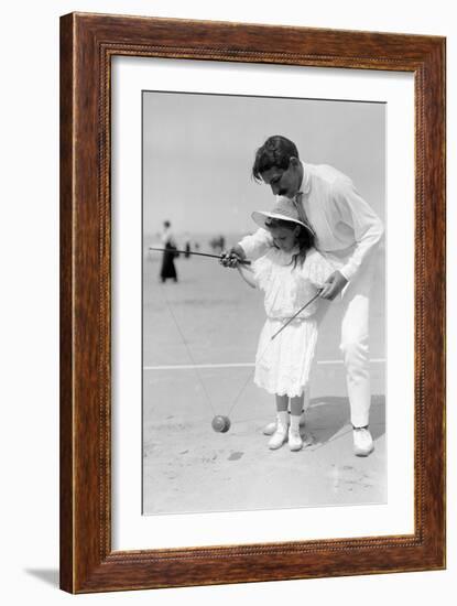 Diabolo, Learning with Papa, c.1900-Andrew Pitcairn-knowles-Framed Giclee Print