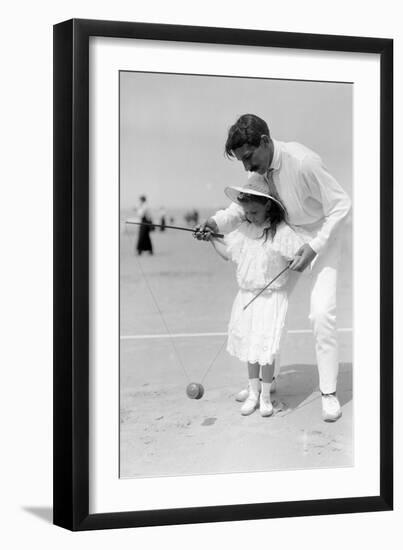 Diabolo, Learning with Papa, c.1900-Andrew Pitcairn-knowles-Framed Giclee Print