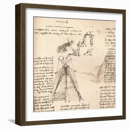 Diagram illustrating the theory of light and shade and sketches of figures, c1472-c1519 (1883)-Leonardo Da Vinci-Framed Giclee Print