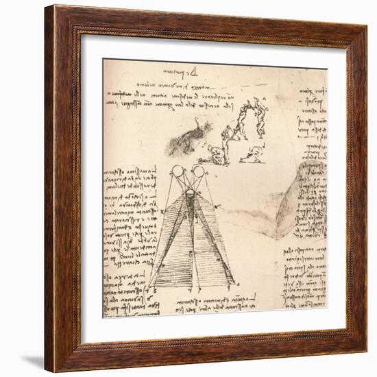 Diagram illustrating the theory of light and shade and sketches of figures, c1472-c1519 (1883)-Leonardo Da Vinci-Framed Giclee Print