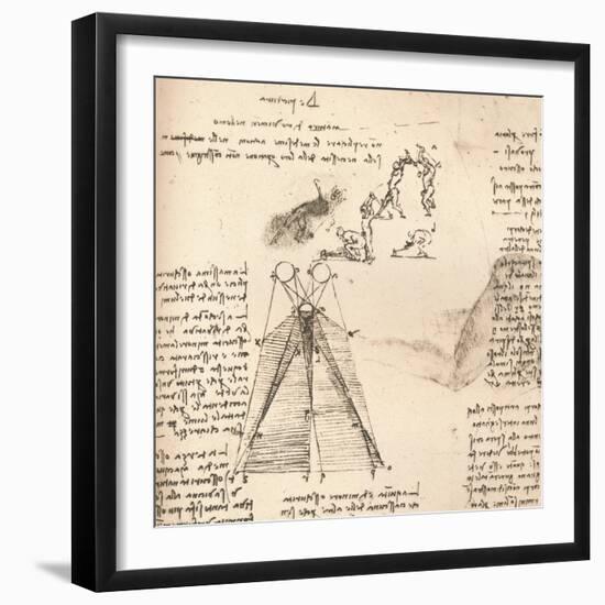 Diagram illustrating the theory of light and shade and sketches of figures, c1472-c1519 (1883)-Leonardo Da Vinci-Framed Giclee Print