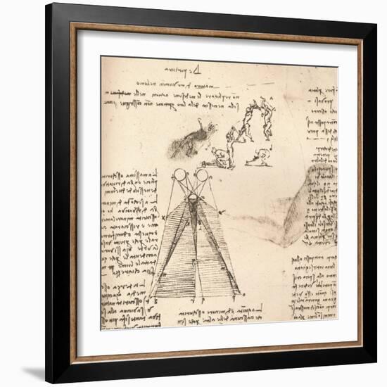 Diagram illustrating the theory of light and shade and sketches of figures, c1472-c1519 (1883)-Leonardo Da Vinci-Framed Giclee Print