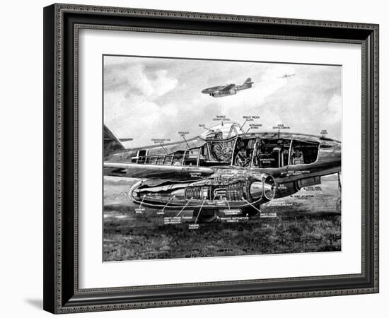 Diagram of a German Me-262 Airplane, Second World War, 1945-null-Framed Photographic Print