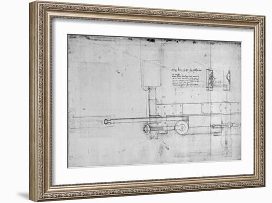 Diagram of a Mechanical Bolt-Leonardo da Vinci-Framed Giclee Print