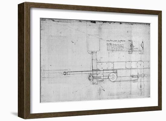 Diagram of a Mechanical Bolt-Leonardo da Vinci-Framed Giclee Print