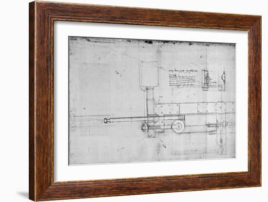 Diagram of a Mechanical Bolt-Leonardo da Vinci-Framed Giclee Print