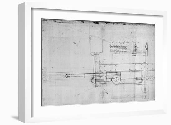 Diagram of a Mechanical Bolt-Leonardo da Vinci-Framed Giclee Print