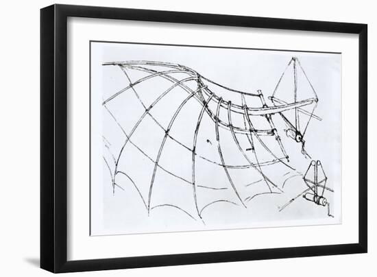 Diagram of a Mechanical Wing, 1488-89-Leonardo da Vinci-Framed Giclee Print