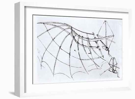 Diagram of a Mechanical Wing, 1488-89-Leonardo da Vinci-Framed Giclee Print