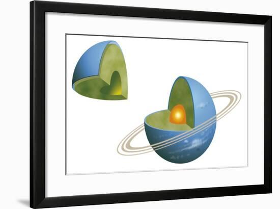 Diagram of Neptunes Interior Structure Showing Solid Core, Icy Methane, Ammonia and Water Mantle-null-Framed Giclee Print