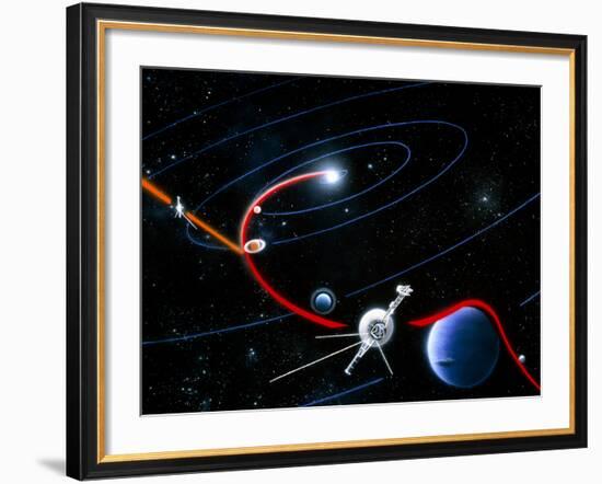 Diagram of Paths Taken by the 2 Voyager Spacecraft-Julian Baum-Framed Photographic Print