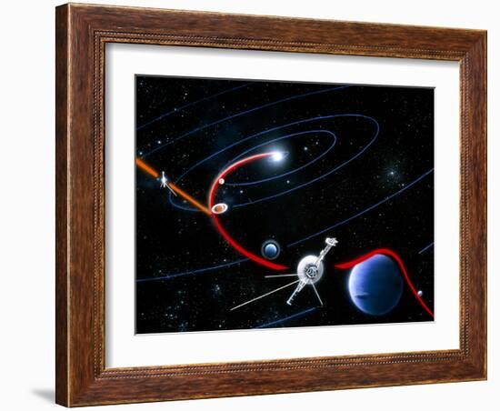 Diagram of Paths Taken by the 2 Voyager Spacecraft-Julian Baum-Framed Photographic Print