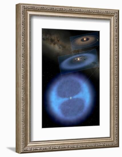 Diagram of Solar System and Oort Cloud-null-Framed Photographic Print