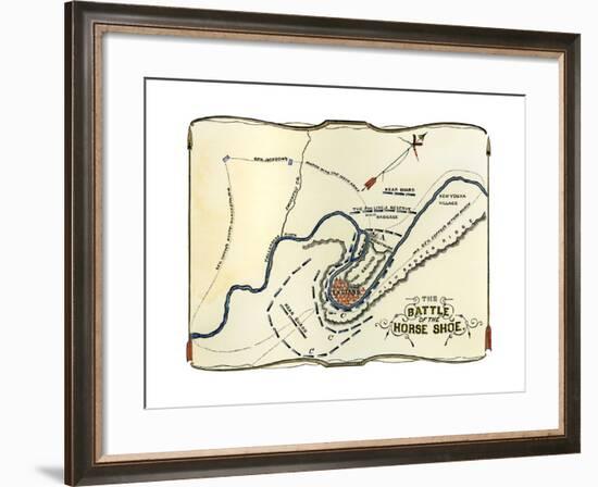 Diagram of the Battle of Horseshoe Bend in Alabama, War of 1812-null-Framed Giclee Print