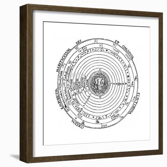 Diagram Showing Geocentric System of Universe, 1539-Petrus Apianus-Framed Giclee Print