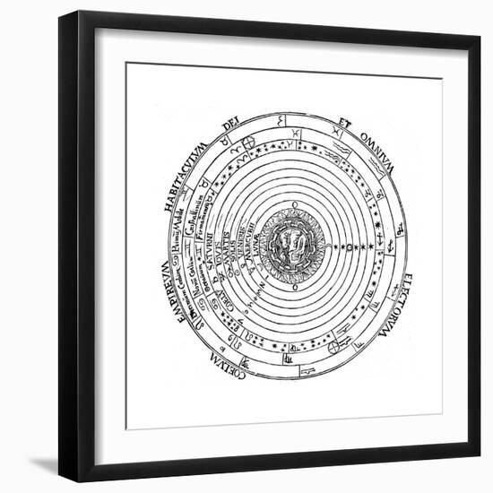 Diagram Showing Geocentric System of Universe, 1539-Petrus Apianus-Framed Giclee Print