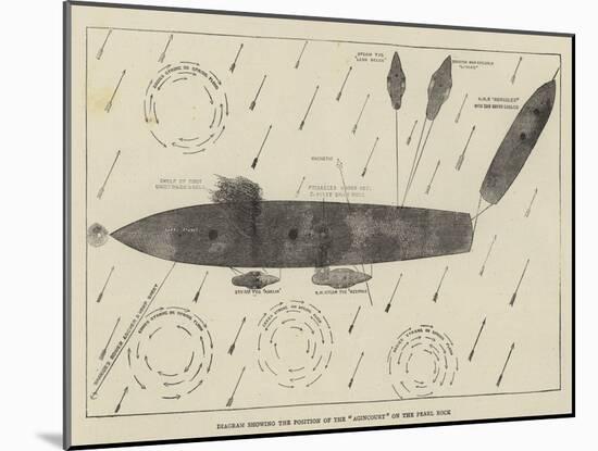 Diagram Showing the Position of the Agincourt on the Pearl Rock-null-Mounted Giclee Print