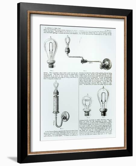 Diagrams of Lightbulbs and Their Brackets-null-Framed Giclee Print