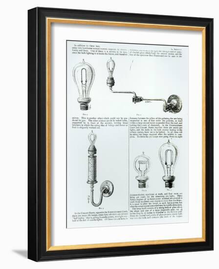 Diagrams of Lightbulbs and Their Brackets-null-Framed Giclee Print