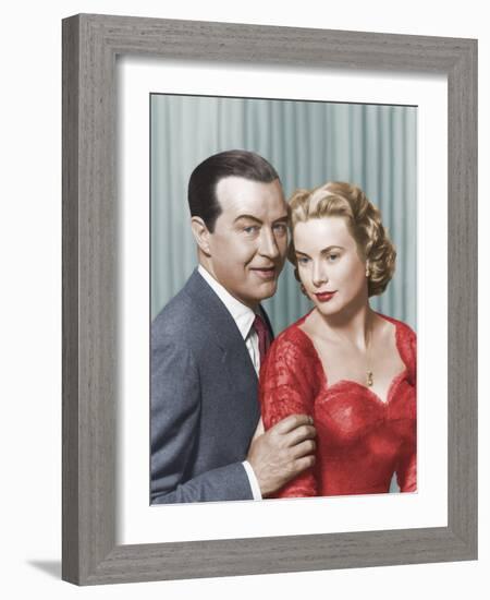 DIAL M FOR MURDER, 1954 directed by ALFRED HITCHCOCK Ray Milland and Grace Kelly (photo)-null-Framed Photo