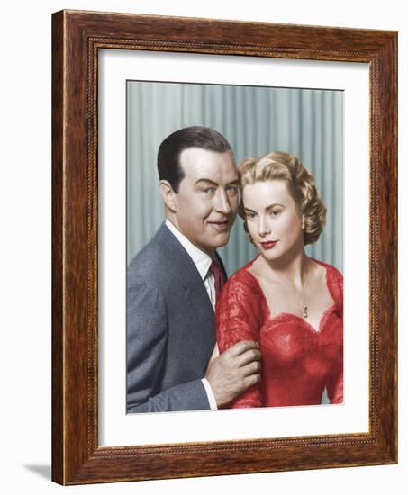 DIAL M FOR MURDER, 1954 directed by ALFRED HITCHCOCK Ray Milland and Grace Kelly (photo)-null-Framed Photo