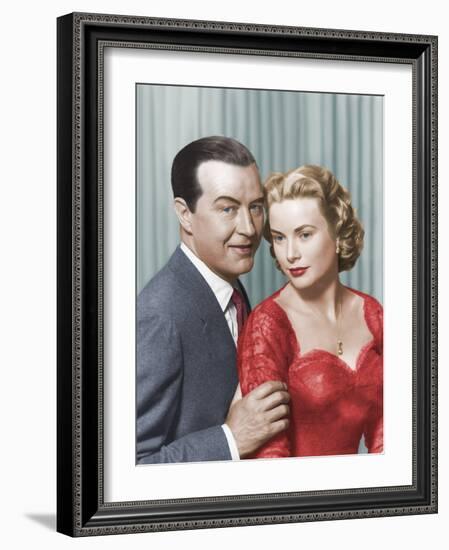 DIAL M FOR MURDER, 1954 directed by ALFRED HITCHCOCK Ray Milland and Grace Kelly (photo)-null-Framed Photo